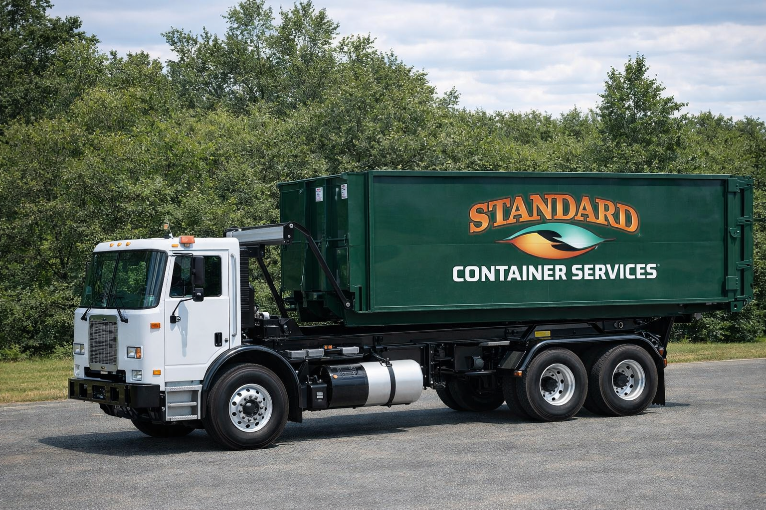 Standard roll off truck w: dumpster